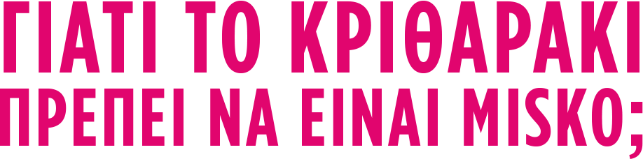 ΓΙΑΤΙ ΤΟ ΚΡΙΘΑΡΑΚΙ ΠΡΕΠΕΙ ΝΑ ΕΙΝΑΙ MISKO;
